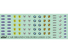 Decal – Car brand colour logos 1/24